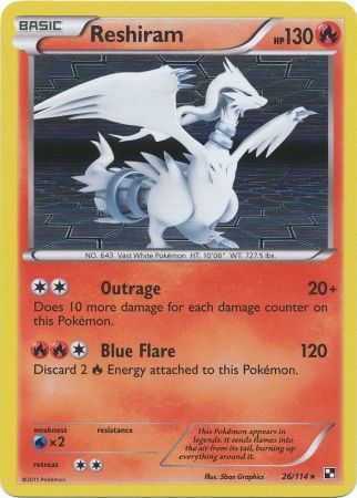 Reshiram - 26/114 - Holo Rare available at 401 Games Canada