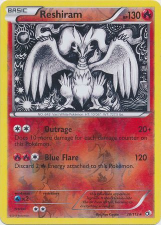 Reshiram - 28/113 - Holo Rare - Reverse Holo available at 401 Games Canada