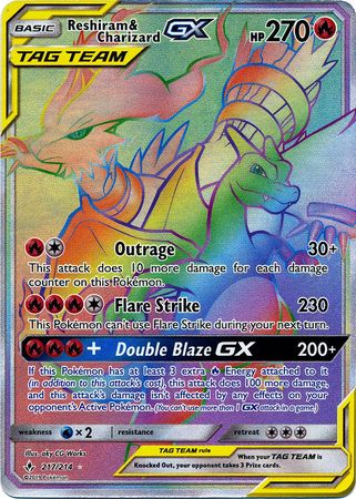 Reshiram & Charizard GX - 217/214 - Hyper Rare available at 401 Games Canada