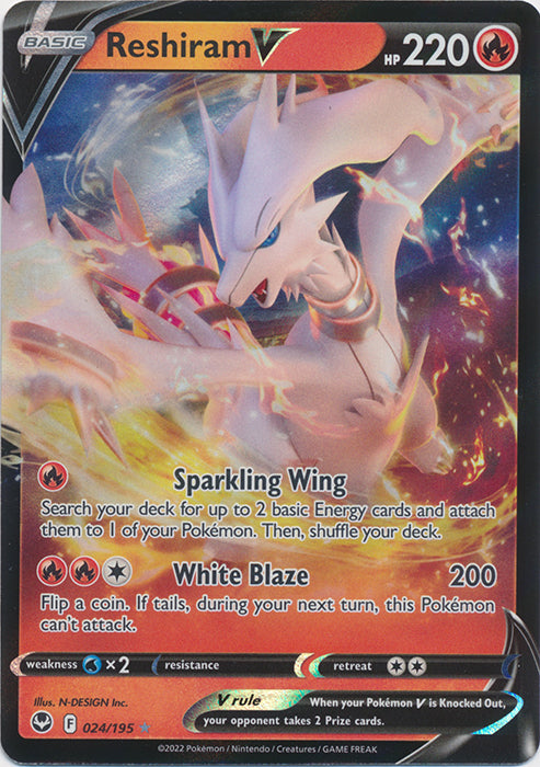 Reshiram V - Silver Tempest Pokémon card