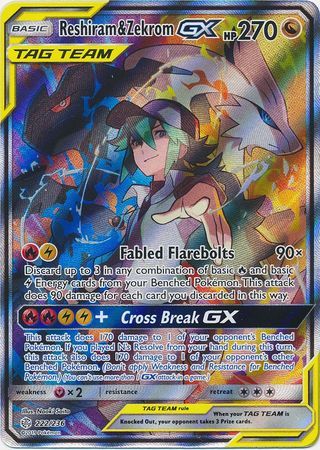 Reshiram & Zekrom GX - 222/236 - Full Art Ultra Rare available at 401 Games Canada