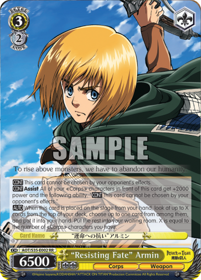 "Resisting Fate" Armin - AOT/S35-E002 - Double Rare available at 401 Games Canada