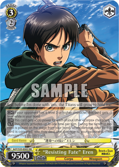 "Resisting Fate" Eren - AOT/S35-E003 - Double Rare available at 401 Games Canada