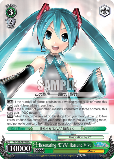 Resonating "DIVA" Hatsune Miku - PD/S29-E026 - Double Rare Plus available at 401 Games Canada