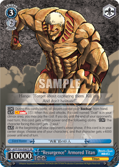 "Resurgence" Armored Titan - AOT/S50-E087S - Super Rare available at 401 Games Canada