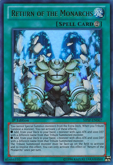 Return of the Monarchs - SHSP-EN067 - Ultra Rare - 1st Edition available at 401 Games Canada
