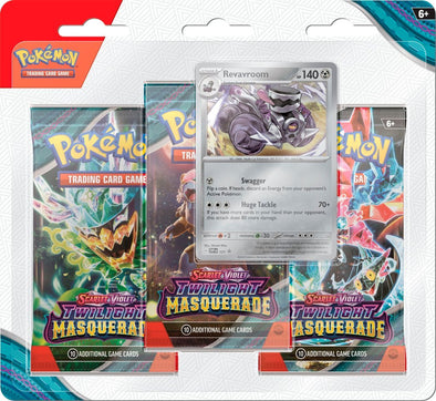 Pokemon - Scarlet and Violet - Twilight Masquerade - 3 Pack Blister - Revavroom