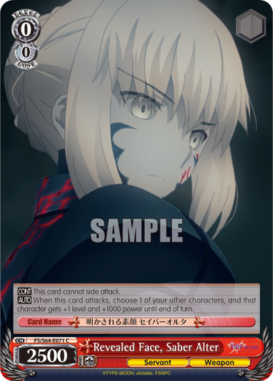 Revealed Face, Saber Alter - FS/S64-E071 - Common available at 401 Games Canada