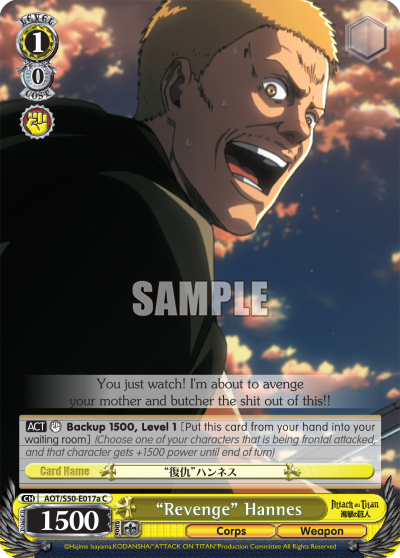 "Revenge" Hannes - AOT/S50-E017a - Common available at 401 Games Canada