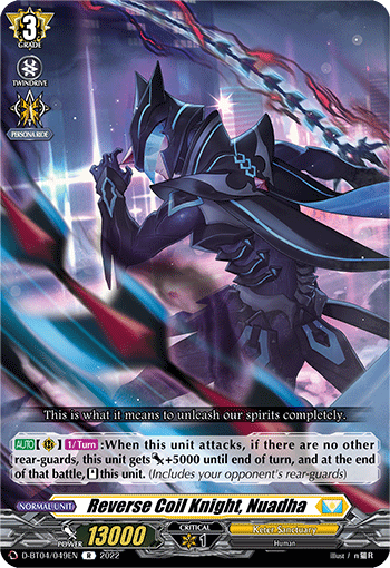 Reverse Coil Knight, Nuadha - D-BT04/049 - Rare available at 401 Games Canada