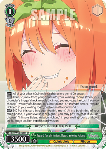 Reward for Meritorious Deeds, Yotsuba Nakano - 5HY/W90-E039S - Super Rare available at 401 Games Canada