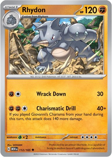 Rhydon - 112/165 - Uncommon available at 401 Games Canada