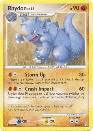 Rhydon - 60/130 - Uncommon available at 401 Games Canada