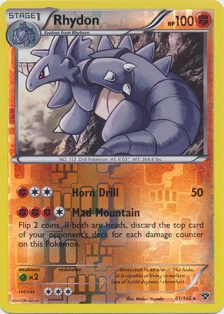 Rhydon - 61/146 - Rare - Reverse Holo available at 401 Games Canada