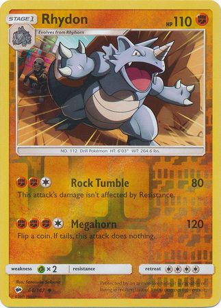 Rhydon - 66/147 - Uncommon - Reverse Holo available at 401 Games Canada