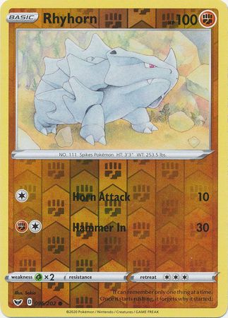 Rhyhorn - 096/202 - Common - Reverse Holo available at 401 Games Canada