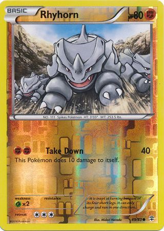 Rhyhorn - 49/83 - Common - Reverse Holo available at 401 Games Canada