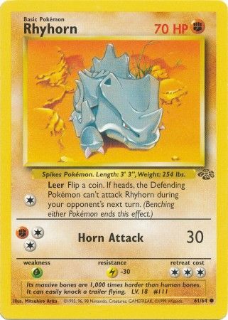 Rhyhorn - 61/64 - Common - Unlimited available at 401 Games Canada