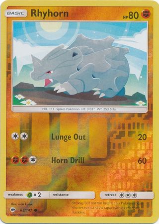 Rhyhorn - 65/147 - Common - Reverse Holo available at 401 Games Canada