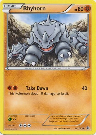 Rhyhorn - 74/160 - Common available at 401 Games Canada