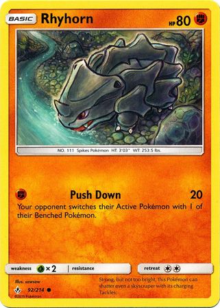 Rhyhorn - 92/214 - Common available at 401 Games Canada