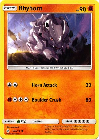 Rhyhorn - 93/214 - Common available at 401 Games Canada