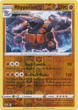 Rhyperior - 099/202 - Holo Rare - Reverse Holo available at 401 Games Canada