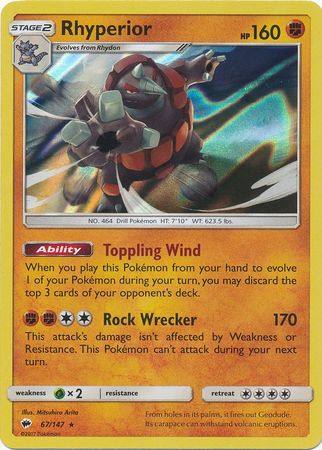 Rhyperior - 67/147 - Holo Rare available at 401 Games Canada
