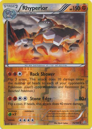 Rhyperior - 76/160 - Rare - Reverse Holo available at 401 Games Canada