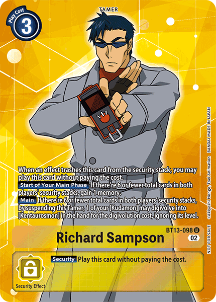 Richard Sampson (Box Topper) - BT13-098 - Uncommon available at 401 Games Canada