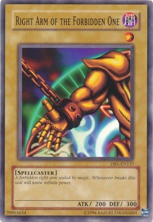 Right Arm of the Forbidden One - DB1-EN137 - Common available at 401 Games Canada