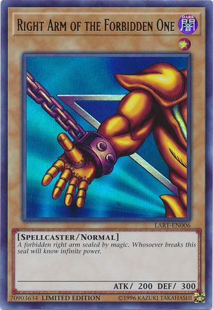 Right Arm of the Forbidden One - LART-EN006 - Ultra Rare - Limited Edition available at 401 Games Canada