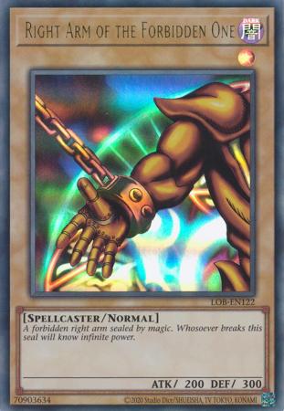 Right Arm of the Forbidden One - LOB-EN122 - Ultra Rare - Unlimited Worldwide available at 401 Games Canada