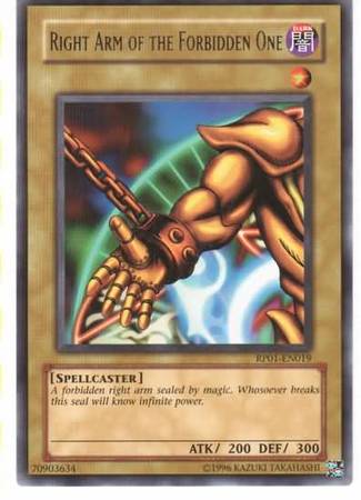 Right Arm of the Forbidden One - RP01-EN019 - Rare available at 401 Games Canada