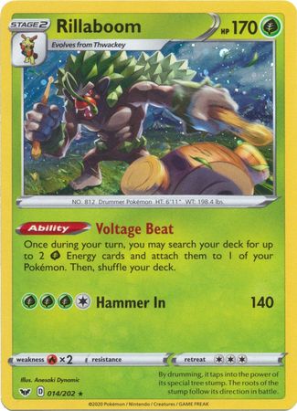 Rillaboom - 014/202 - Alternate Holo Rare available at 401 Games Canada