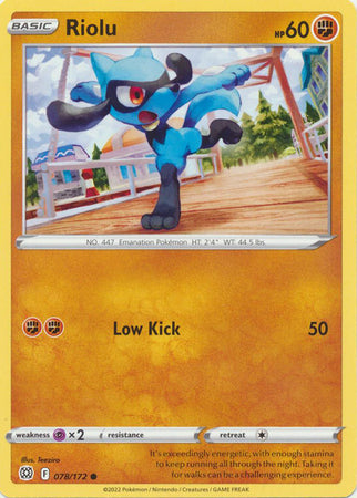 Riolu - 078/172 - Common available at 401 Games Canada