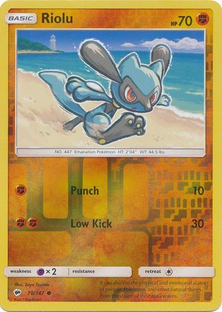 Riolu - 70/147 - Common - Reverse Holo available at 401 Games Canada