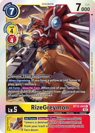 RizeGreymon - BT12-042 - Rare available at 401 Games Canada