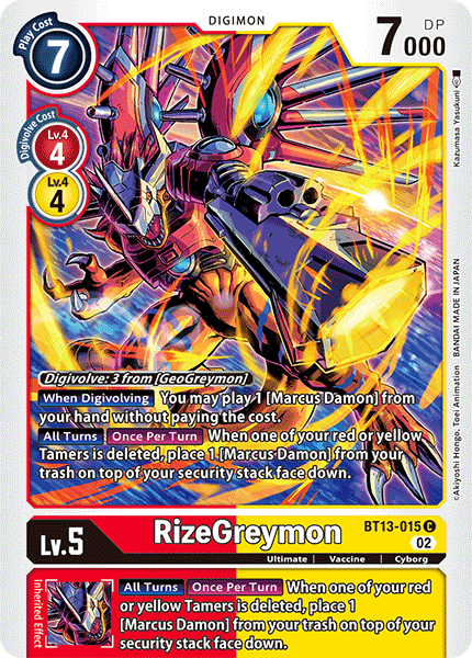 RizeGreymon - BT13-015 - Common available at 401 Games Canada