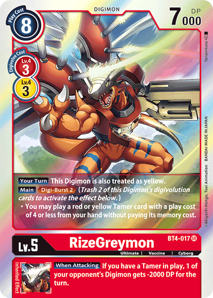 RizeGreymon - BT4-017 - Super Rare available at 401 Games Canada