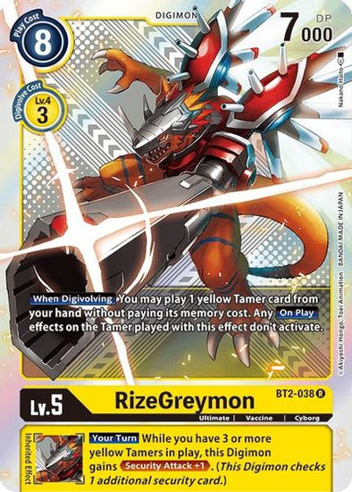 RizeGreymon (Premium Pack Set 1 Alternate Art) - BT2-038 - Promo available at 401 Games Canada