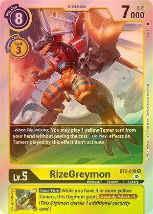 RizeGreymon (Resurgence Booster Reprint) - BT2-038 - Rare (Foil) available at 401 Games Canada