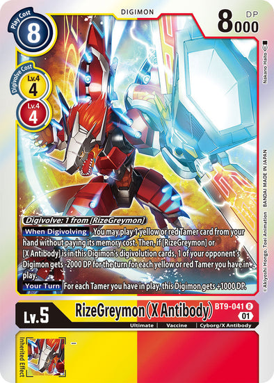 RizeGreymon (X Antibody) - BT9-041 - Rare available at 401 Games Canada