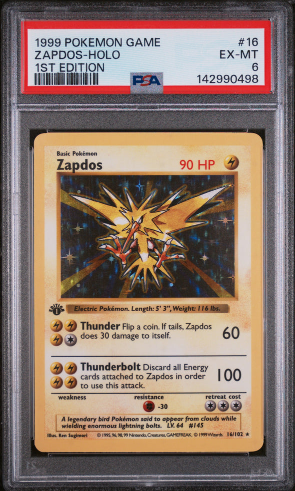 ZAPDOS (16) - POKEMON GAME - 1ST EDITION - HOLO - EX-MT 6