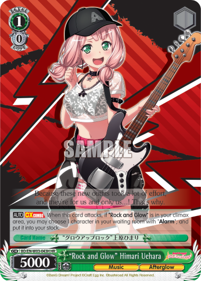 "Rock and Glow" Himari Uehara - BD/EN-W03-043H - High Rare available at 401 Games Canada