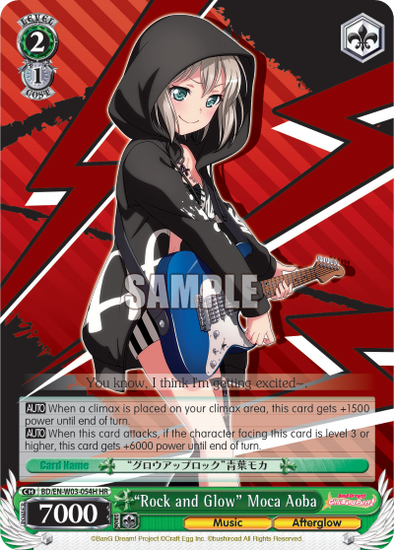 "Rock and Glow" Moca Aoba - BD/EN-W03-054H - High Rare available at 401 Games Canada