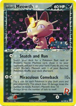 Rocket's Meowth - 46/109 - Uncommon - Reverse Holo available at 401 Games Canada