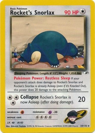 Rocket's Snorlax - 33/132 - Rare - Unlimited available at 401 Games Canada