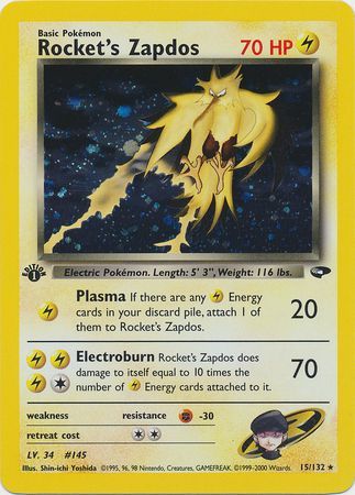 401 Games Canada - Rocket's Zapdos - 15/132 - Holo - 1st Edition