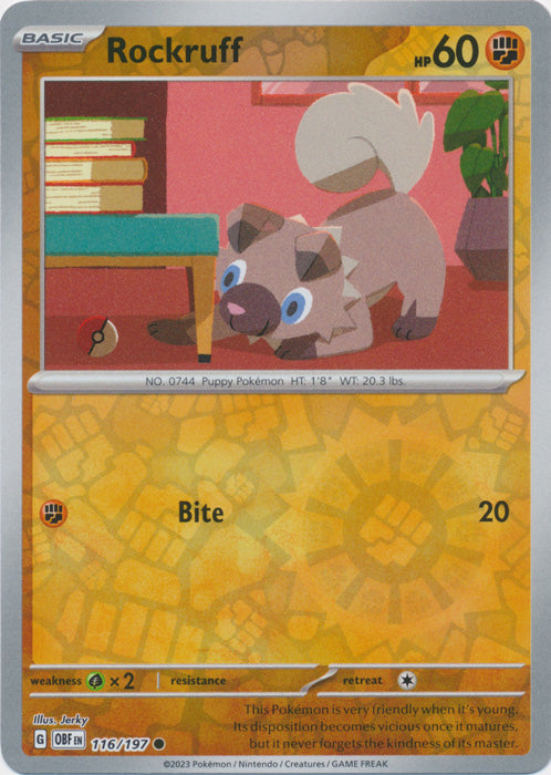 Rockruff - 116/197 - Common - Reverse Holo available at 401 Games Canada